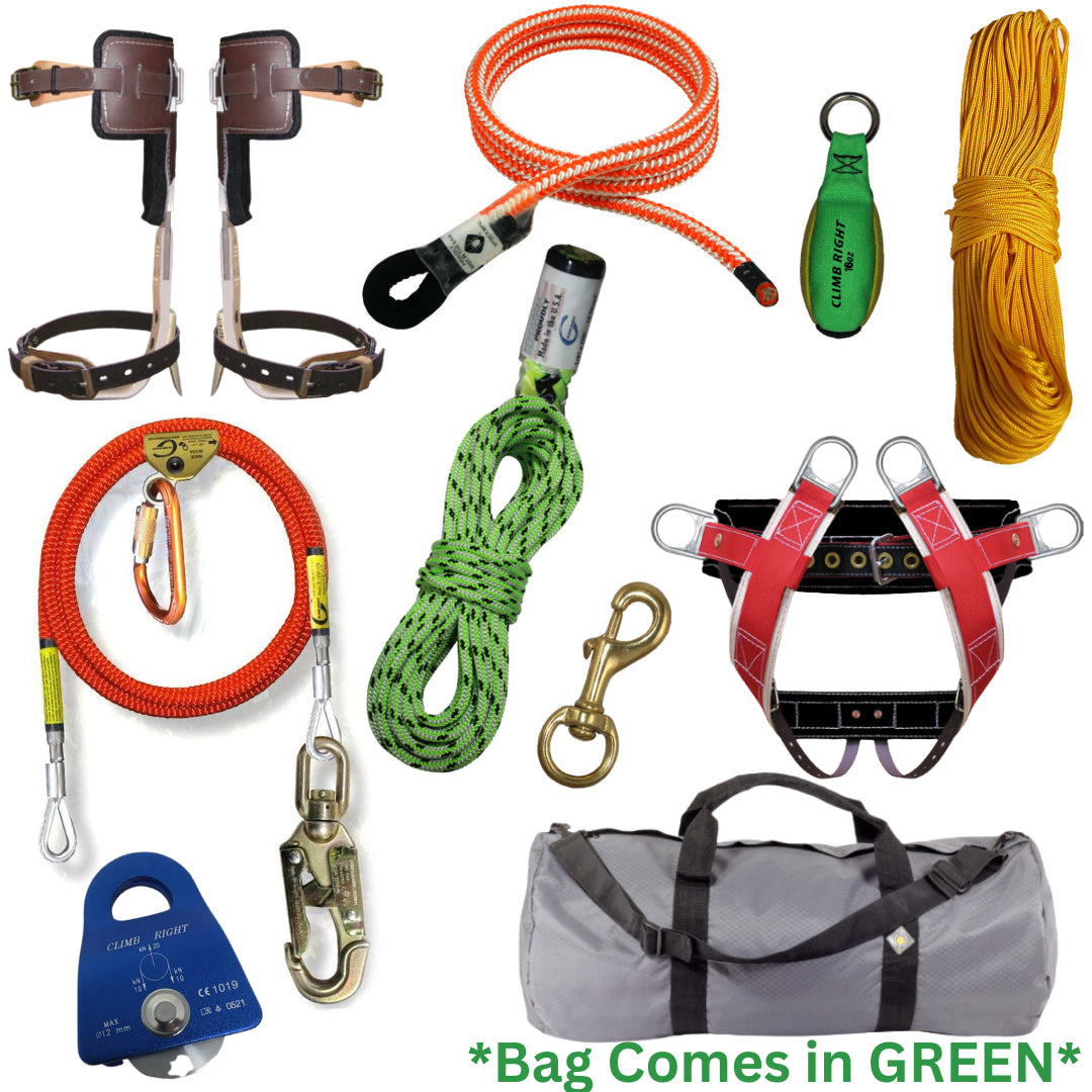 Tree Climbing Spikes Gears with Belt and Lanyard Carabiner, Height Adjust