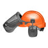 Delta Plus CU-30R-V 6-PT Ratchet Adj. Vented Helmet w/ Nylon Mesh Visor, Orange, NRR25