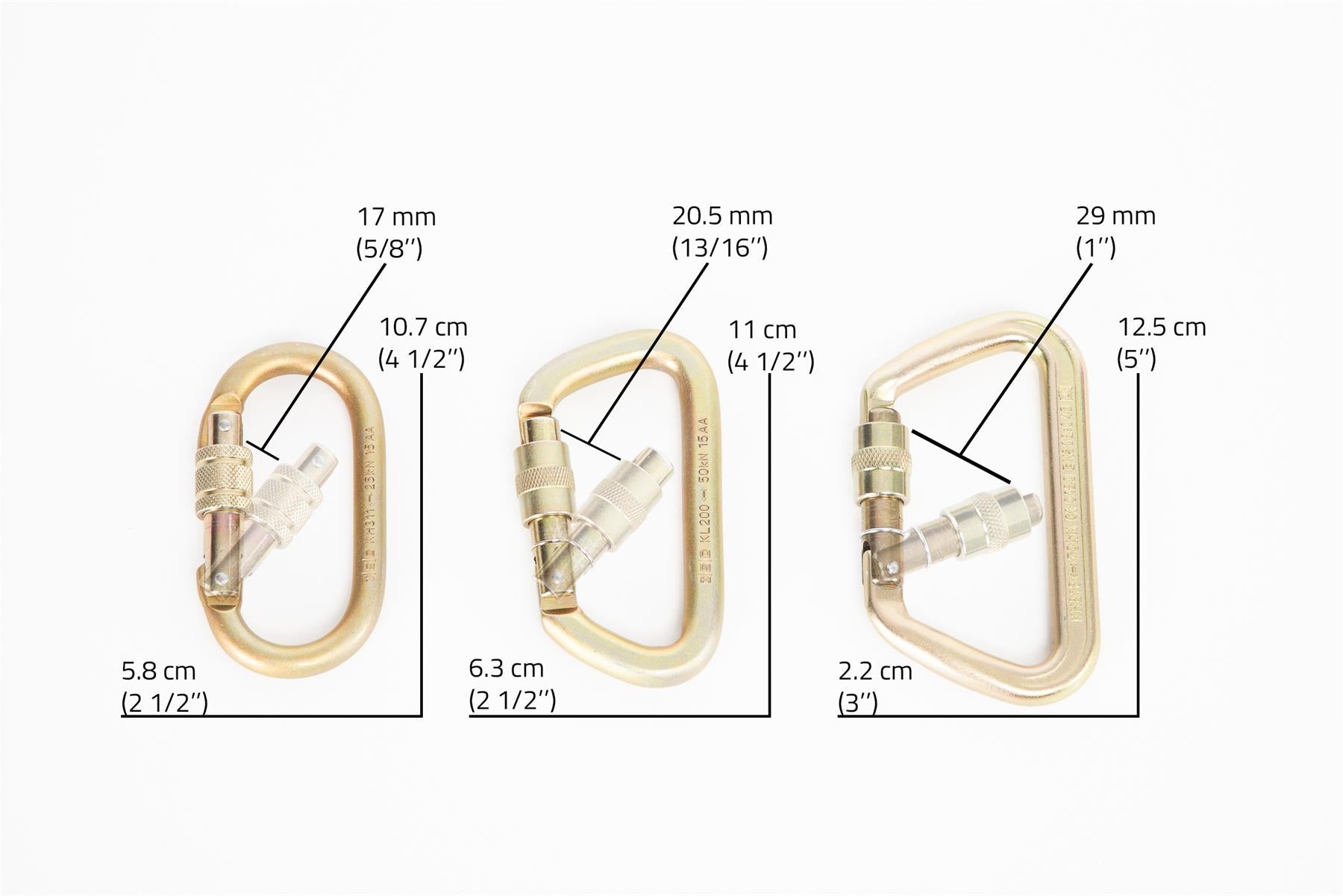 Portable Winch PCA-1276 Steel Locking Carabiner MBS 25 kN
