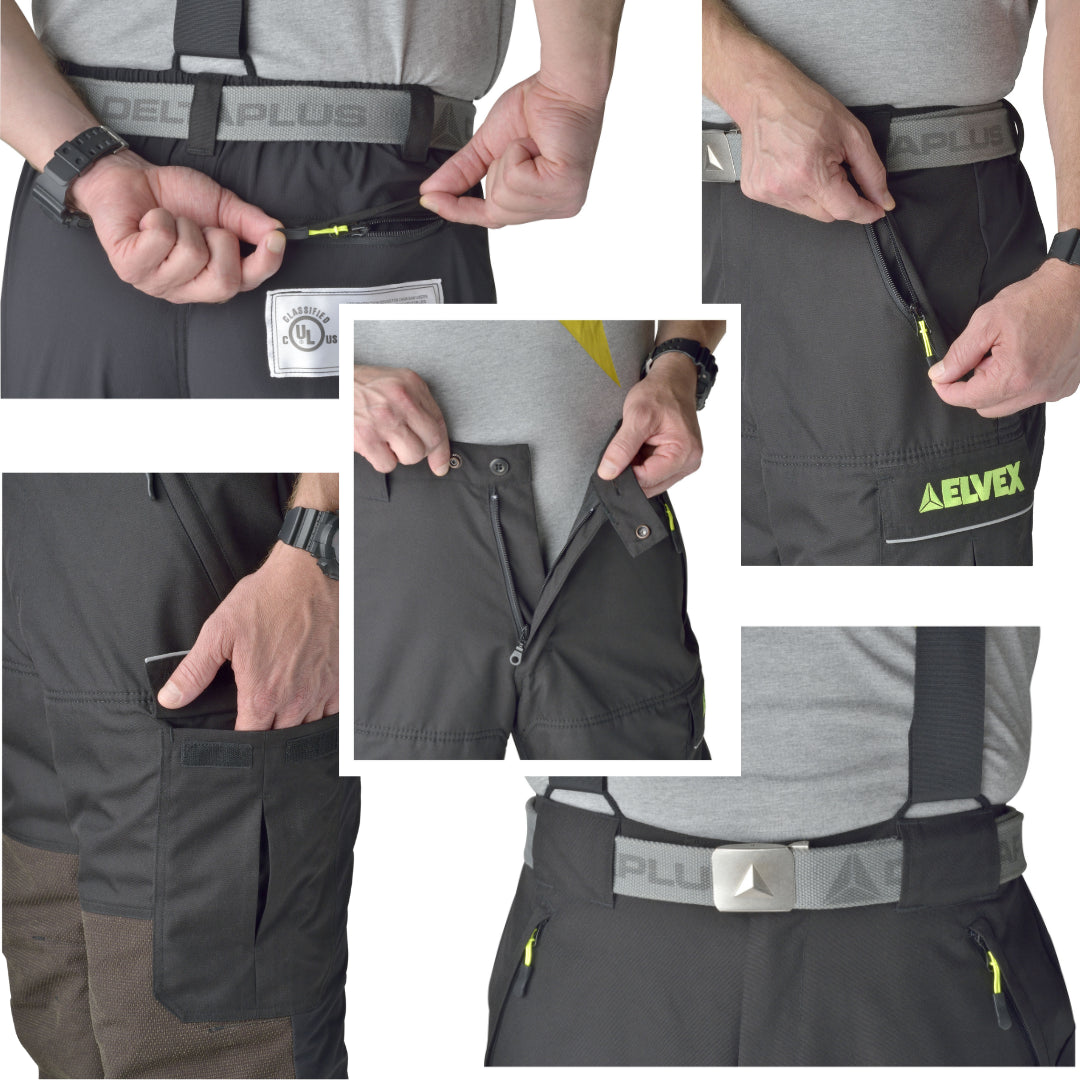 Delta Plus WELJEAP1L31 ArborPants, 420 Denier, Water Resistant, Black, Large, 35"-41" x 31"