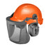 Delta Plus CU-60R-V 6-PT Ratchet Adj. Vented Helmet w/ Steel Mesh Visor, Orange, NRR27