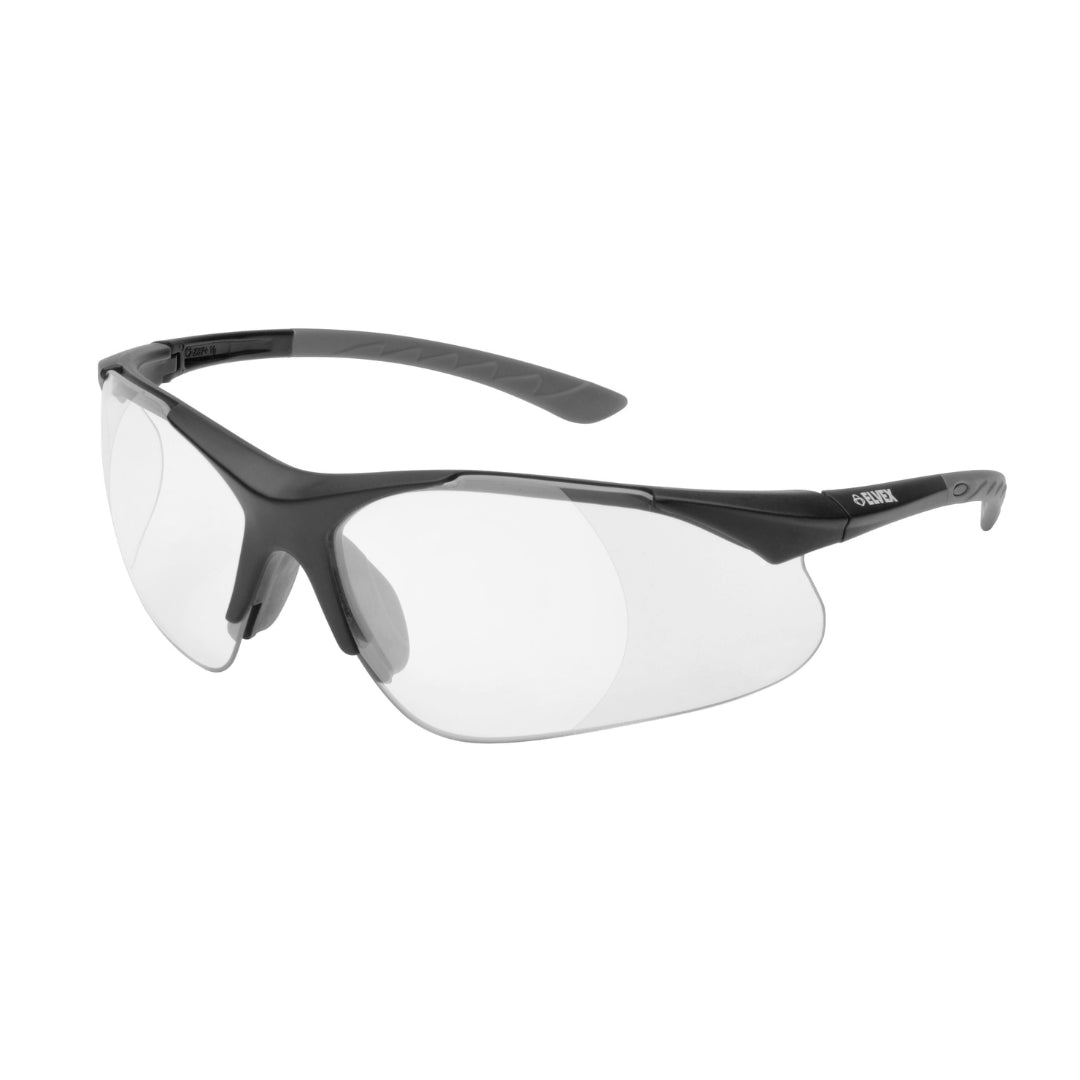 Delta Plus RX-500C-0.5 Black Safety Glasses w/ Full Clear Lens Magnifier, +0.5 DS