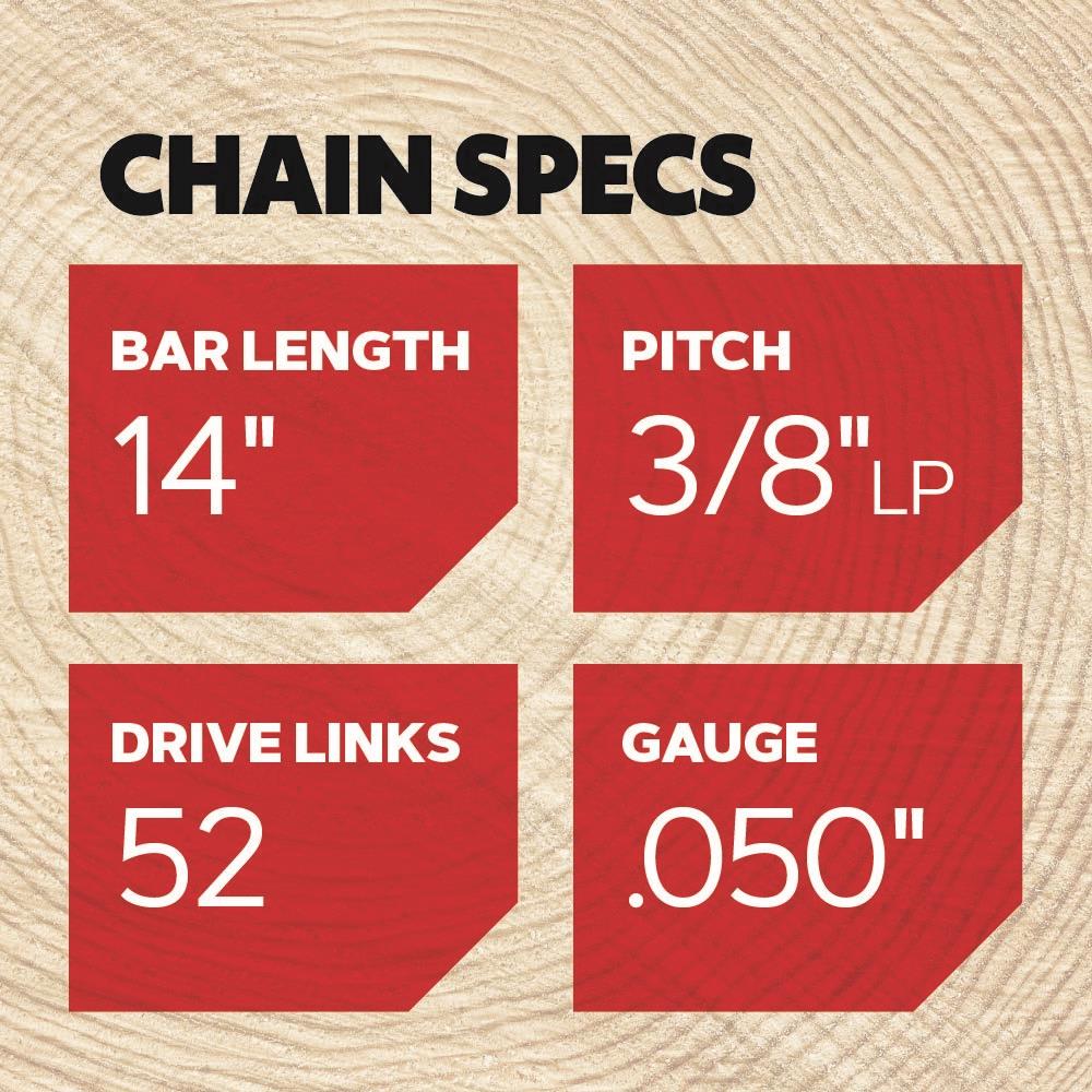 Oregon S52 AdvanceCut Saw Chain, 3/8" LP Pitch, .050" Gauge, 52 Drive Links, 2pk