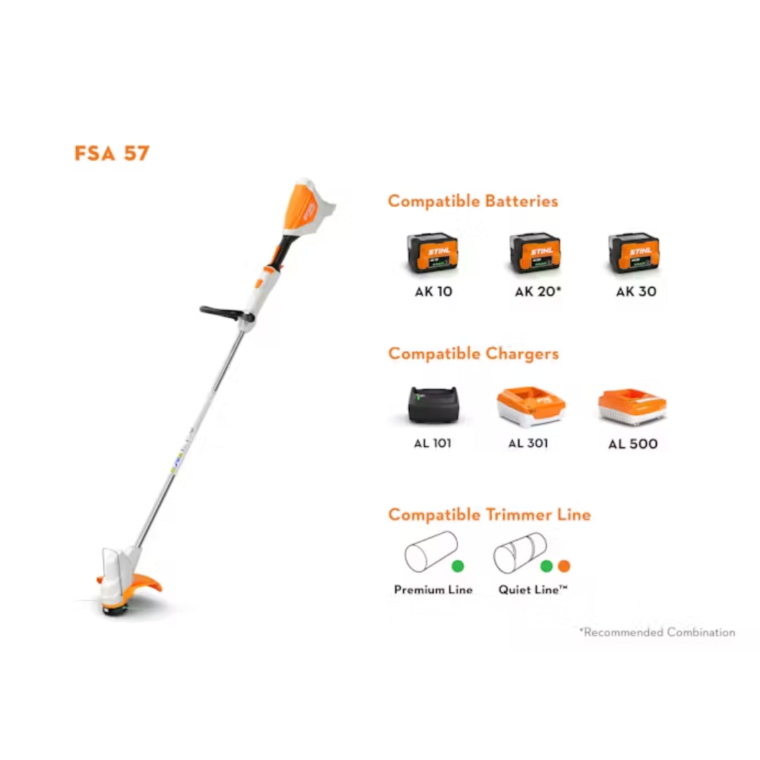 Stihl FSA 57 36V Trimmer Kit w/ AK10 Battery and AL101 Charger
