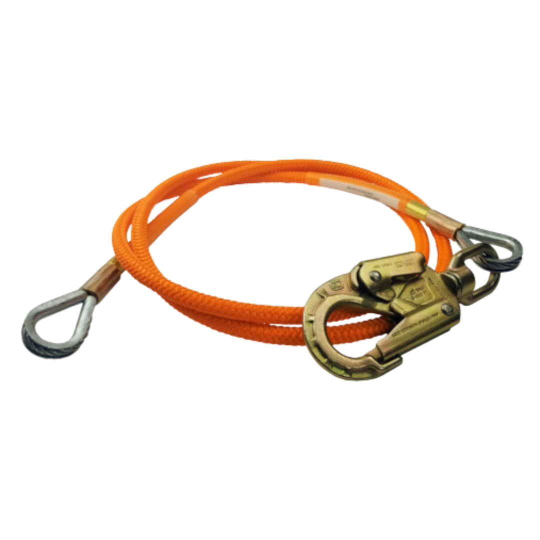 US Rigging Supply FL-A16-12SE Wire Core Flip Line w/ Swivel Eye Snap Hook, 1/2" x 12'
