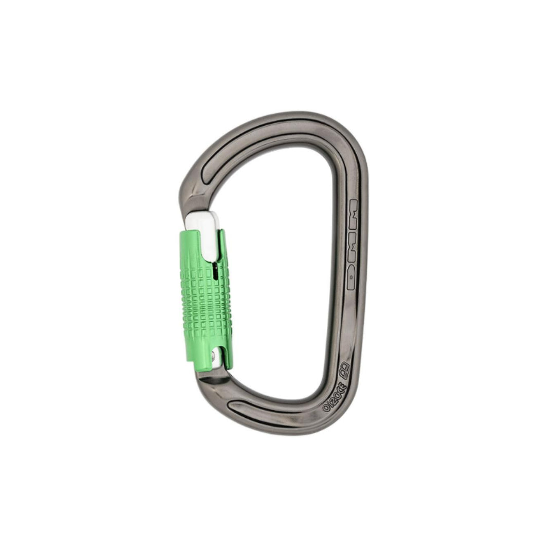 DMM A337 Ultra D Locksafe Carabiner, Titanium/Green