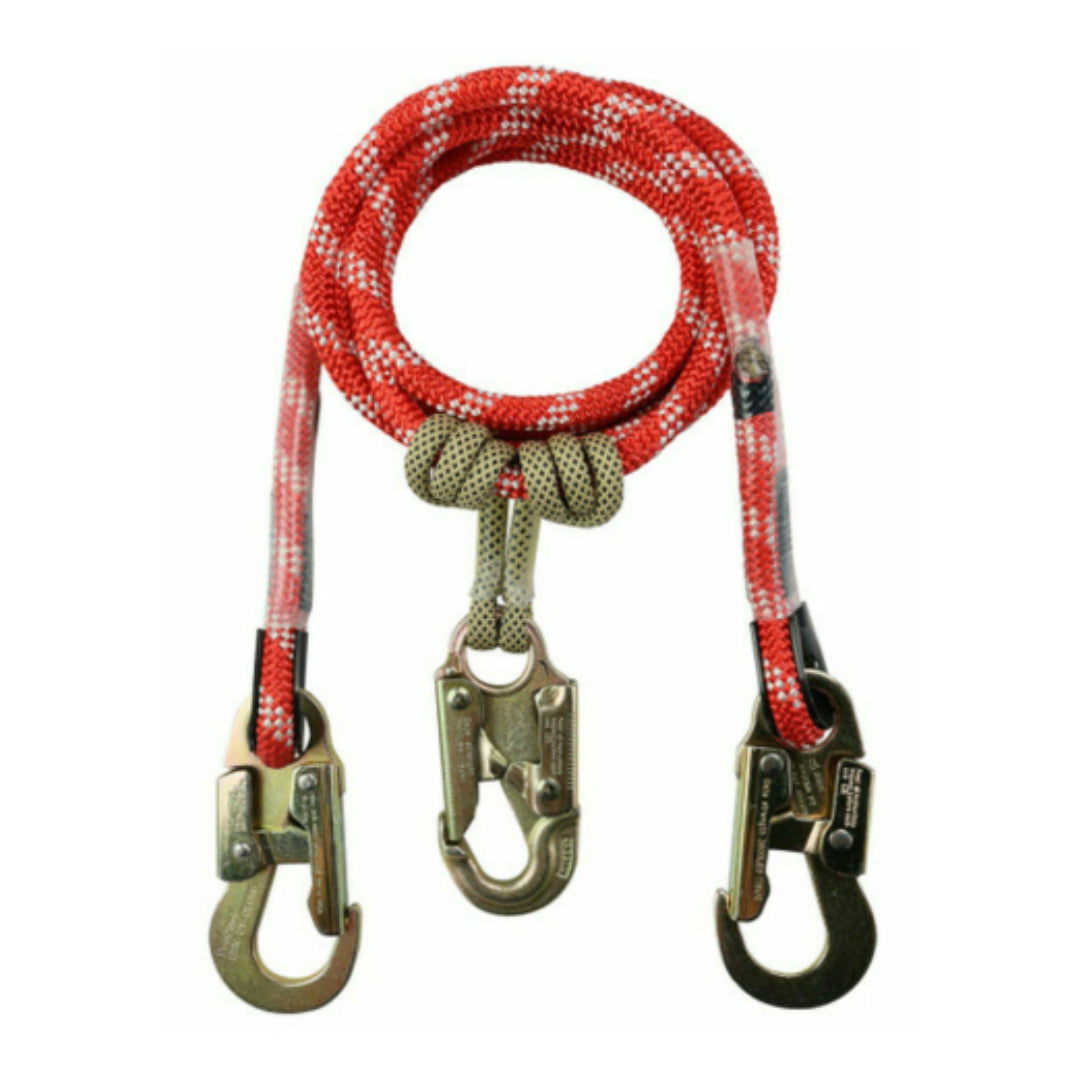 Pelican Rope LYKM-162P-12SH 2-in-1 Prusik Positioning Lanyard, 1/2" X 12'