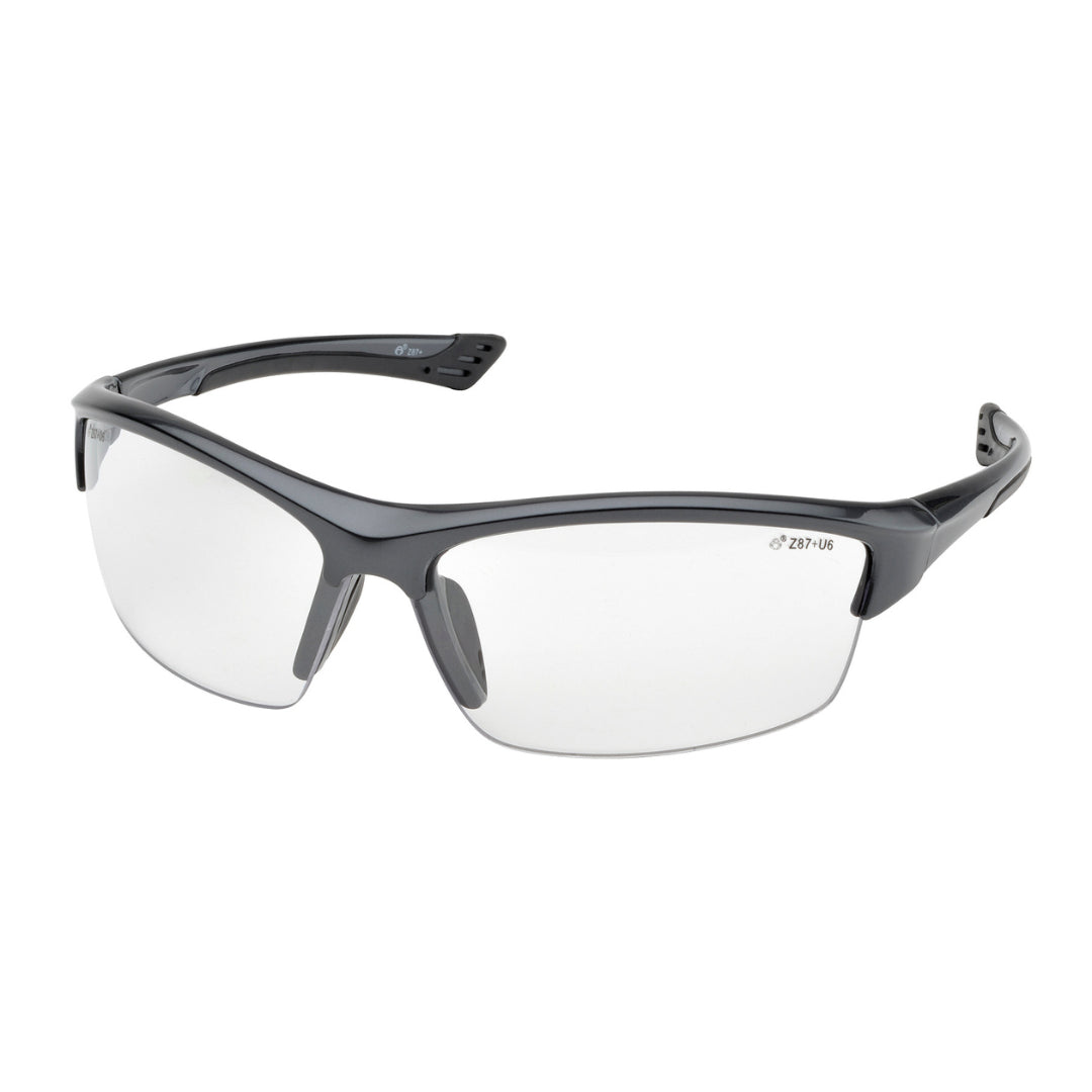 Delta Plus SG-350C-GRAY Gunmetal-Grey Safety Glasses w/  Clear Lens