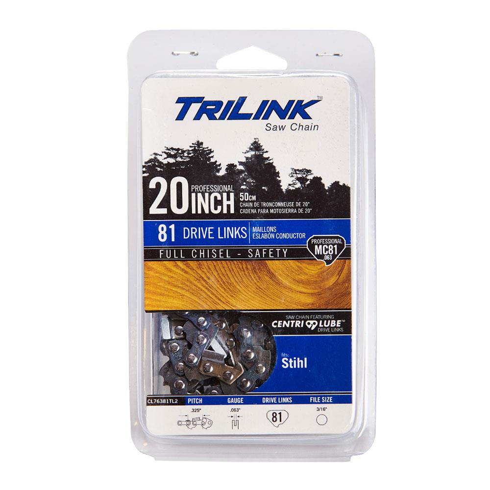20" TriLink CL76381TL2 .325, .063, 81-DL Saw Chain Replaces , L81, 26RM, H28