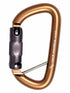 Rock Exotica C2LPA RockD Auto-Lock Carabiner w/ Lanyard Pin, Gold