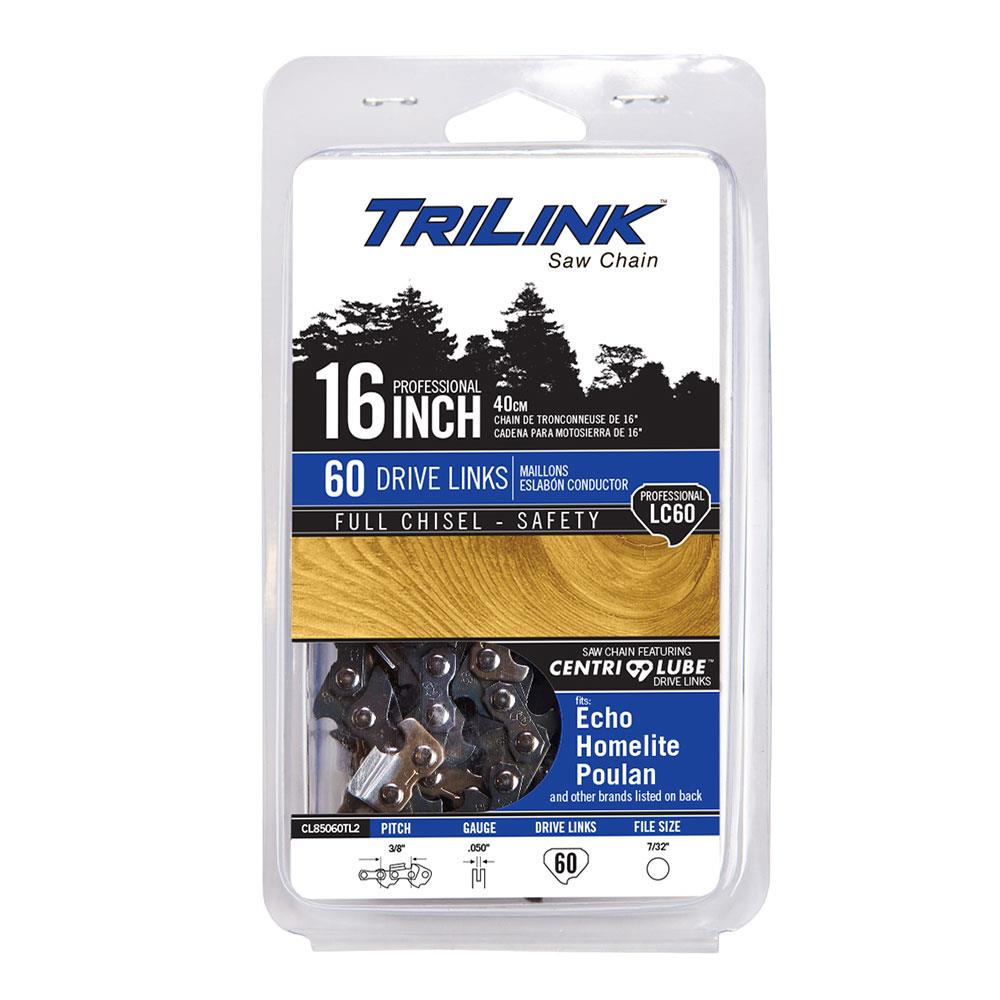 16" TriLink CL85060TL2 3/8, .050, 60-DL Saw Chain Replaces , D60, 33RSS, H80